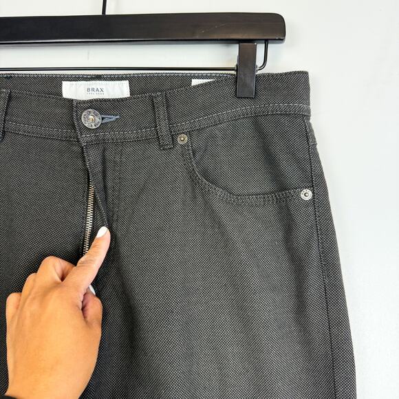 BRAX Mens Cooper Fancy Regular Pants Brown Black - Size 33x30 - Picture 5 of 13